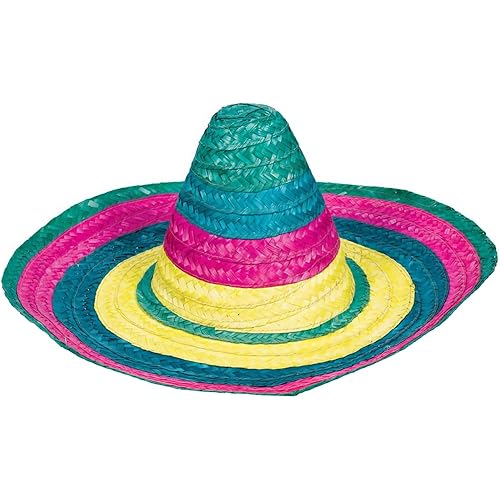 Amscan unisex-adult Vibrant Straw Fiesta Sombrero - 8" X 19.25"
