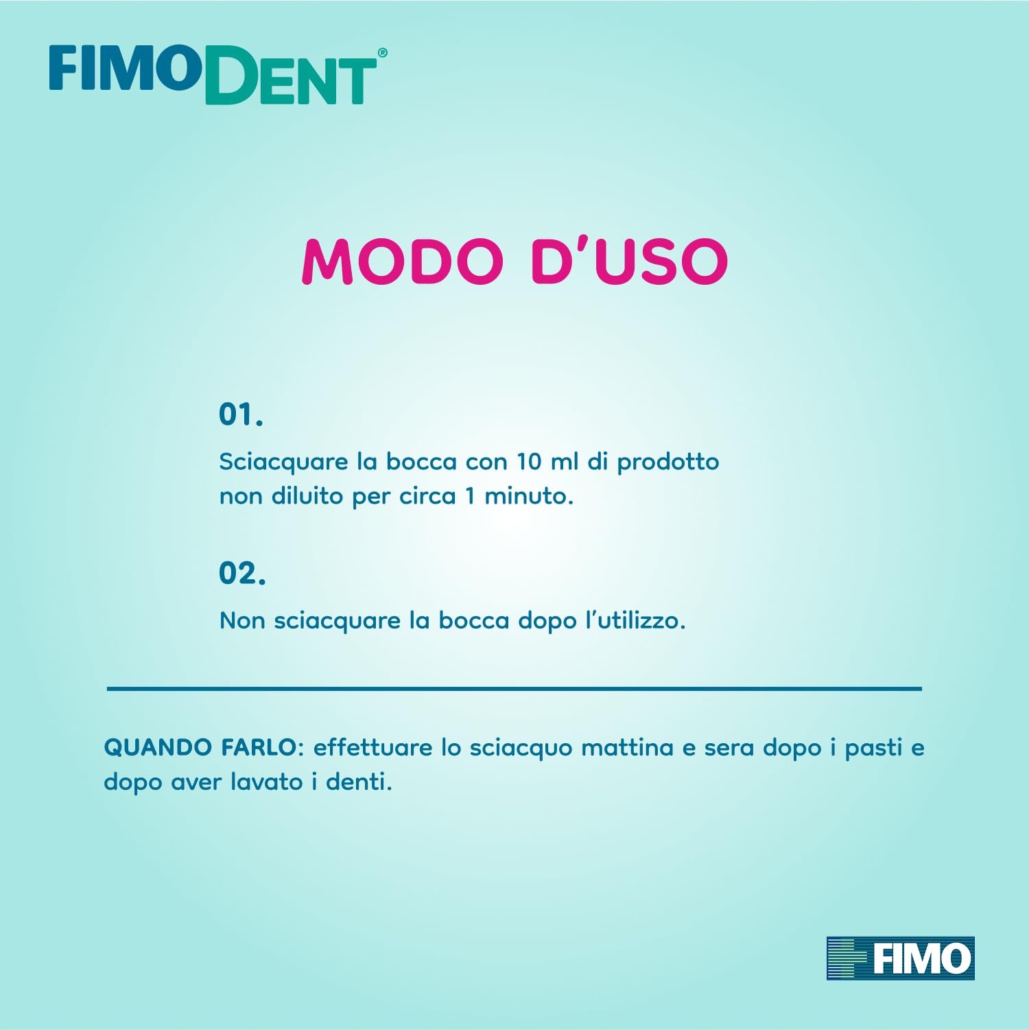 Fimodent Collutorio Antiplacca Quotidiano - Clorexidina 0,05% e Fluoro - Prevenzione Completa Antiplacca, Gengive e Alito - Aroma Menta Briosa - 1000mL