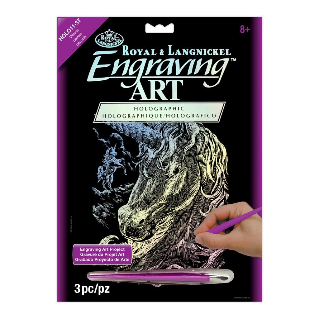 Kit De Gravure Brillant Dans Le Noir - Taille A4, Motif Licorne, Art Créatif Pour Enfants (8 Ans+)