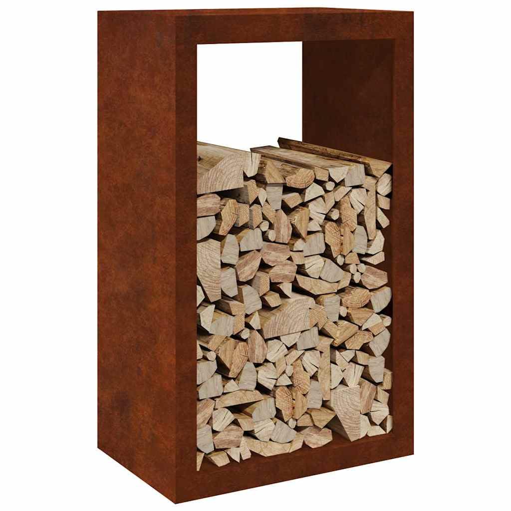 Étagère à bûches 60 x 40 x 100 cm en acier résistant aux