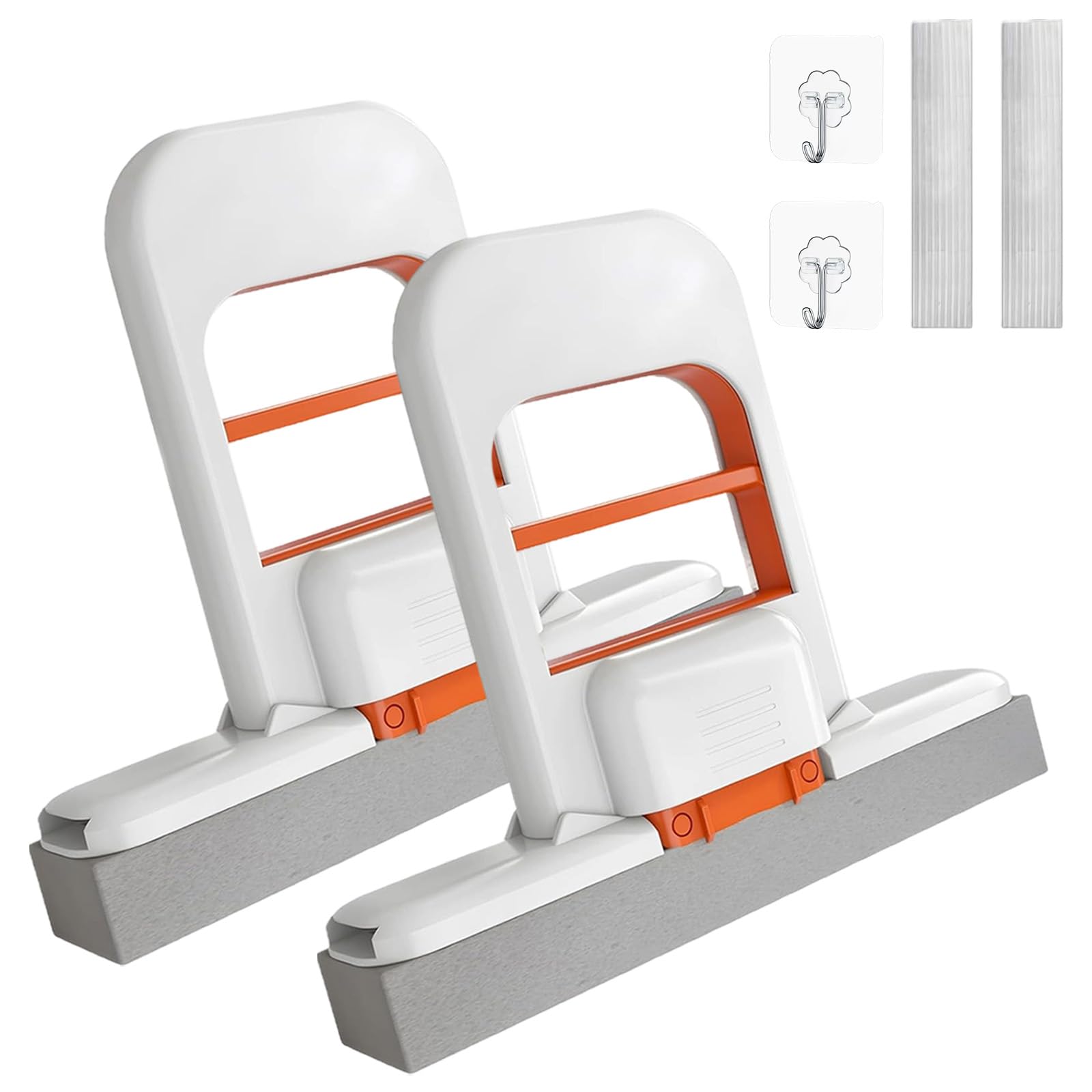 Mini Foldable Mop - Portable Squeeze Water Wiper for Kitchen & Bathroom Cleaning, Mini Cleaning Mop for Small Spaces, Wet and Dry Desktop Sponge Mop for Countertop, Mirror and Glass (2 Pcs - B)