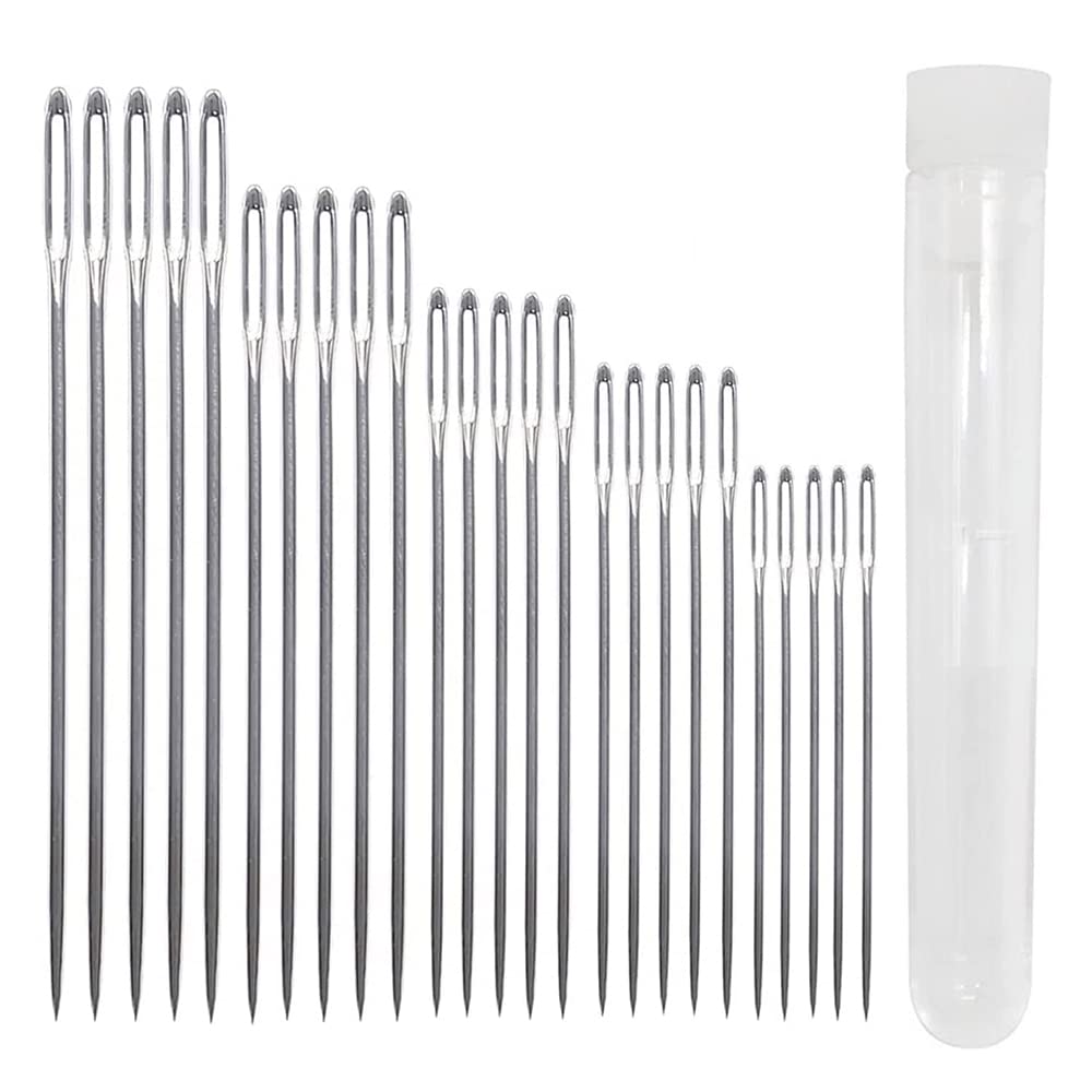 50 Aghi Da Cucito A Mano Con Cruna Grande: Set Di Aghi Da Rammendo In Acciaio Inox, 5 Misure Diverse (da 4,2 Cm A 6 Cm) Per Lana E Filati, Tubo Portatile - 5