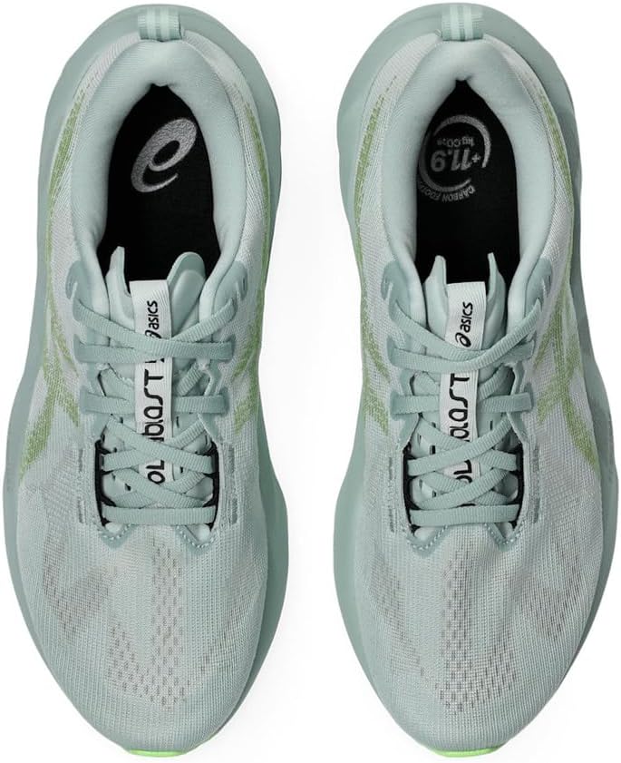 ASICS Novablast 5 mens Sneaker, 406 Cold Moss/Light Orange, 46 EU