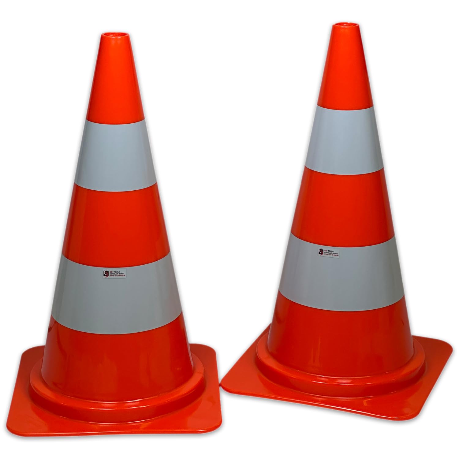 UvV SafeGlow Leitkegel | Farbe orange| PVC | reflektierende Folie | Höhe 30, 50 oder 75 cm | stabile und standfeste Ausführung (VPE: 2 Stück, Höhe: 75cm - Folie RA1)