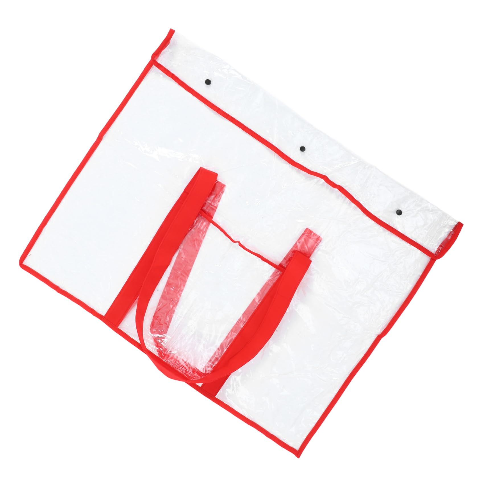Angoily Capacity Art Portfolio Case Bag with Buckle Handle Transparent Storage Organizer, Red, 73.00X61.00X0.02CM, Casual