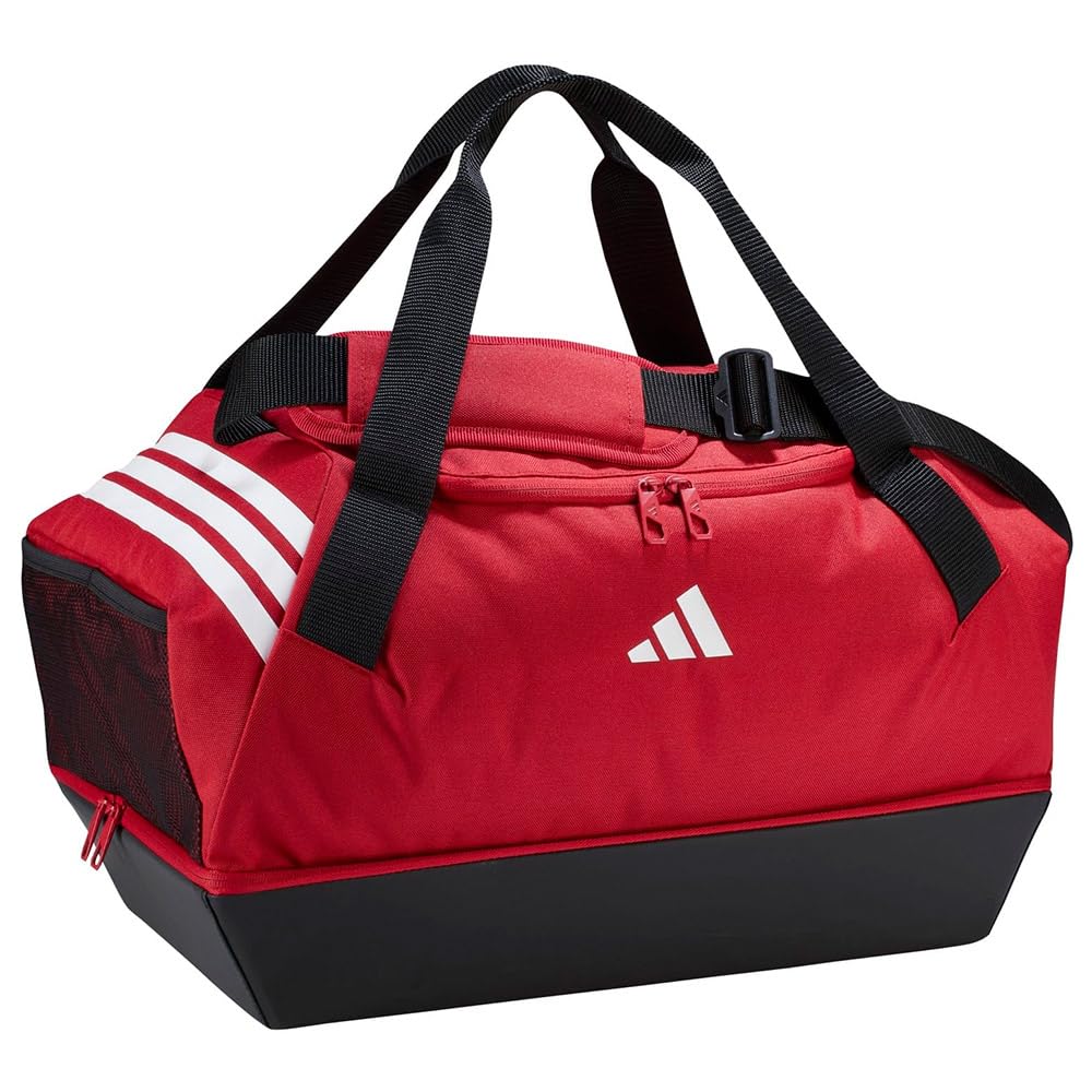 adidas Unisex Tiro Duffle Bag Small with Bottom Compartment Duffel Bag, Team Power red 2/White, One Size