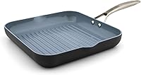 GreenPan Paris Pro 11" Square Grill Pan - PFAS-Free Ceramic Nonstick, Hard Anodized, Metal Utensil Safe, Oven Safe 600°F