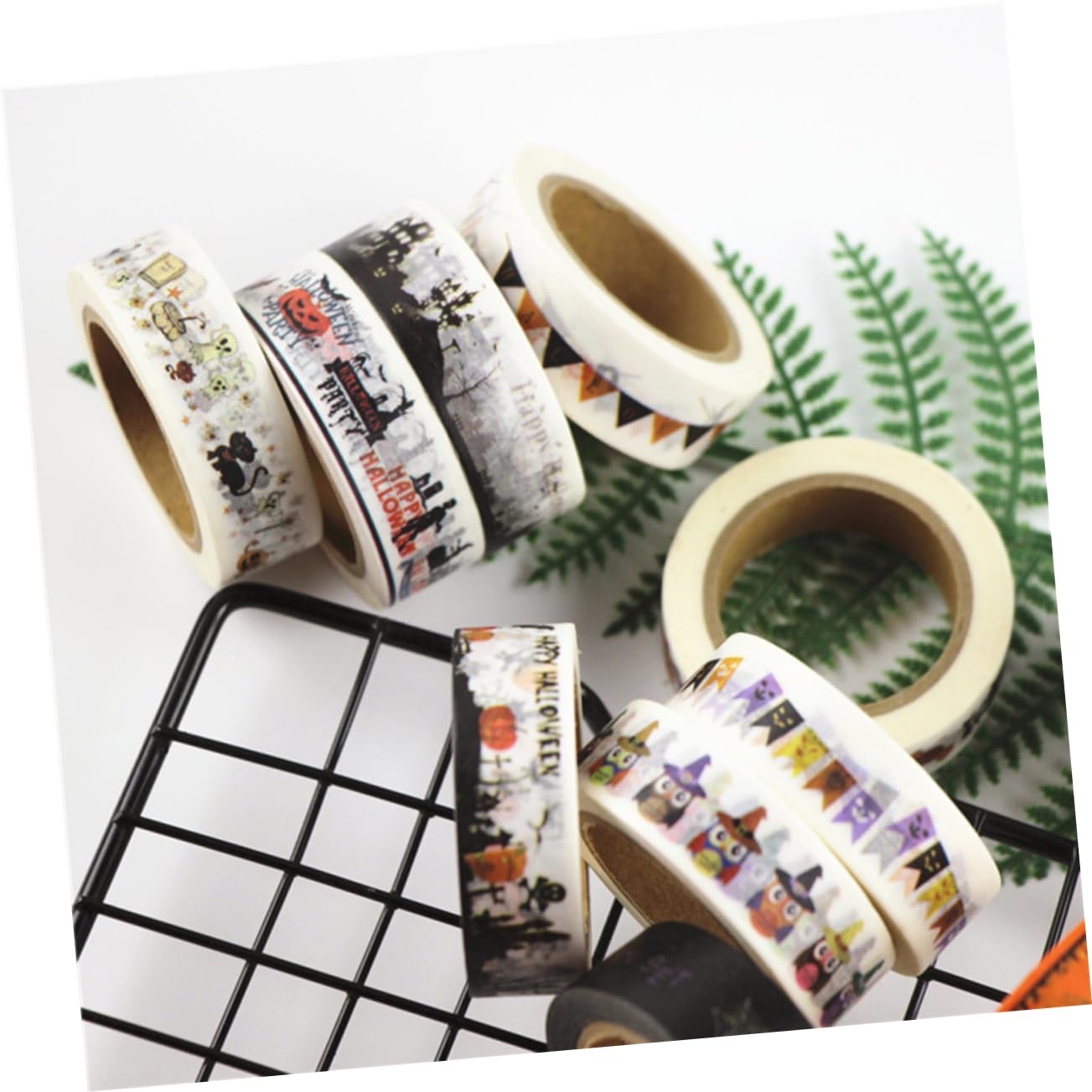 Lurrose 3 Sets Washi-klebeband Basteln Dekoratives Abdeckband Klebstoff Für Halloween-themen Sammelalben Kalender 6 Stück X 3