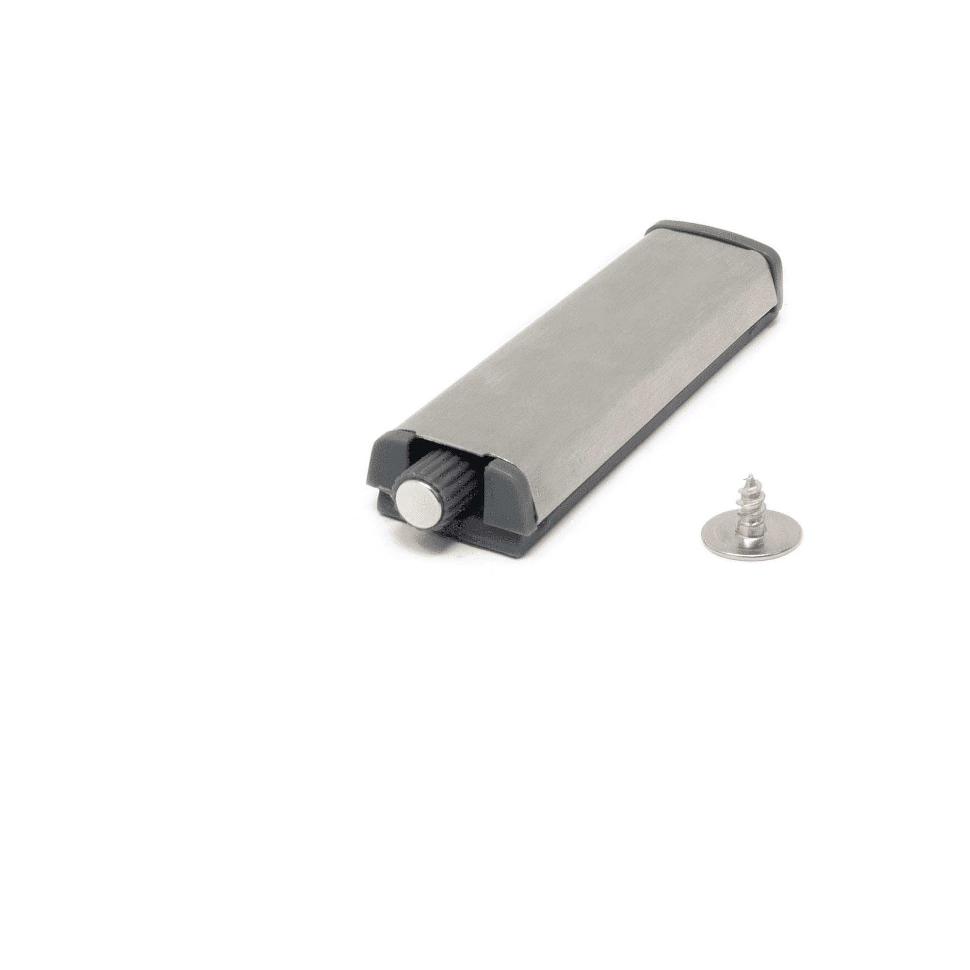 Cierre magnético plateado con fijación oculta para un cierre elegante, simple y seguro para puertas de armario y armario – 80/120 mm – Paquete de 20