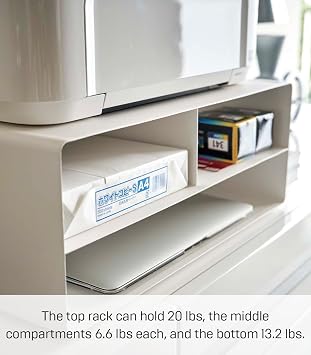 YAMAZAKI Home Desktop Printer Stand - Computer Accessory Office Organizer Steel One Size White
