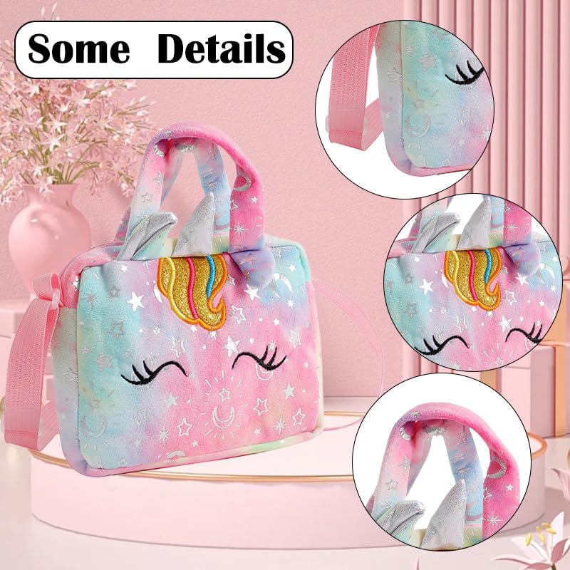 Cute Unicorn Corduroy Shoulder Bag Crossbody Bag Cute Animal Unicorn Crossbody Purse Tote2