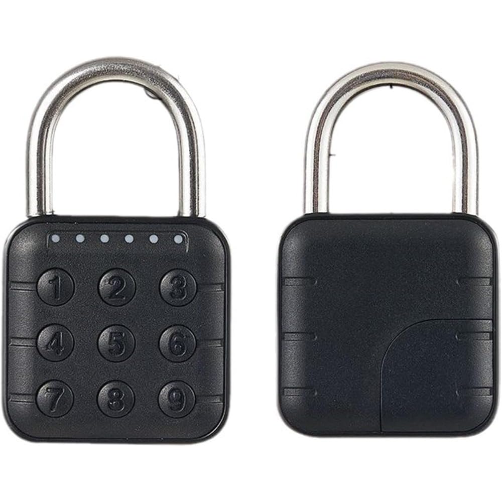 Lucchetto a combinazione con pulsante a pressione, 6 codici password, serratura digitale portatile resettabile, per armadietti, valigie, recinzioni, valigie