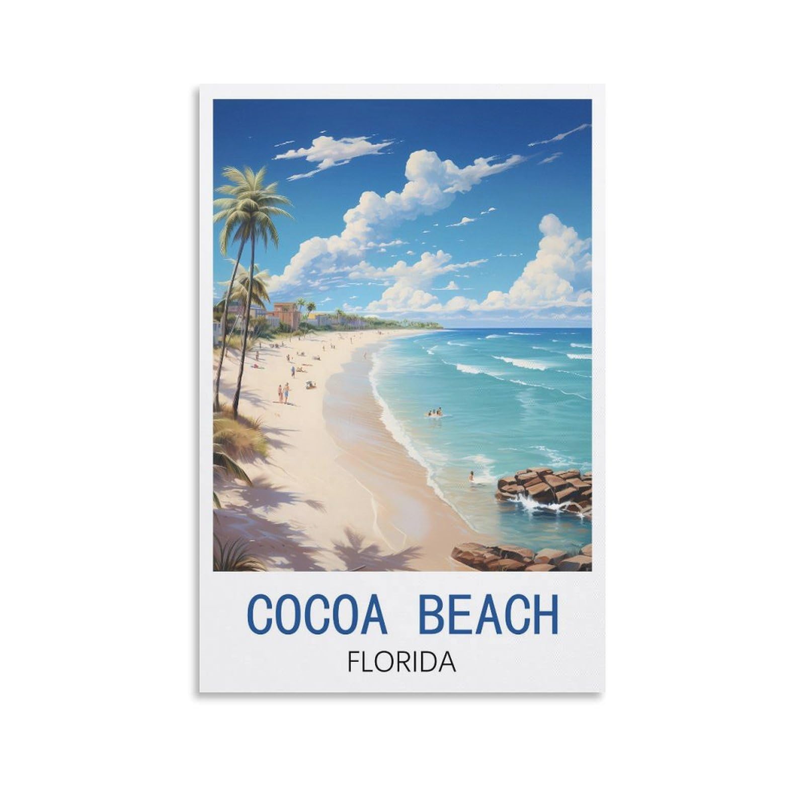 Vintage Metal Tin Sign Travel Tin Signs Metal Poster Wall Decor Office Cafe Bathroom Badroom Cocoa Beach Florida Posters 15x30cm