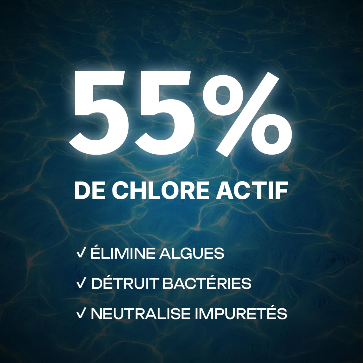 Chlore Choc Piscine Granulés 5kg – Désinfection Rapide et Efficace – Traitement Choc Eau Verte – Compatible Tous Types de Piscines – 55% en Chlore Actif