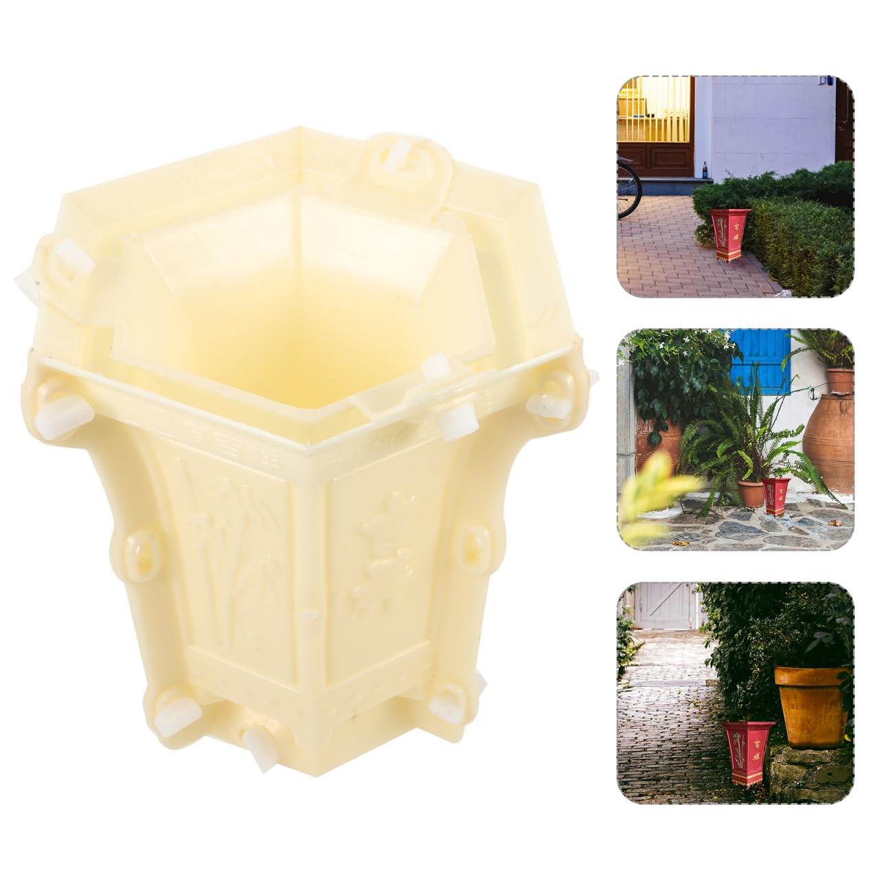 Molde Hexagonal De Plástico para Macetas De Hormigón Y Cemento, Ideal para Crear Maceteros Decorativos Y Manualidades En Casa, 22 Cm De Altura
