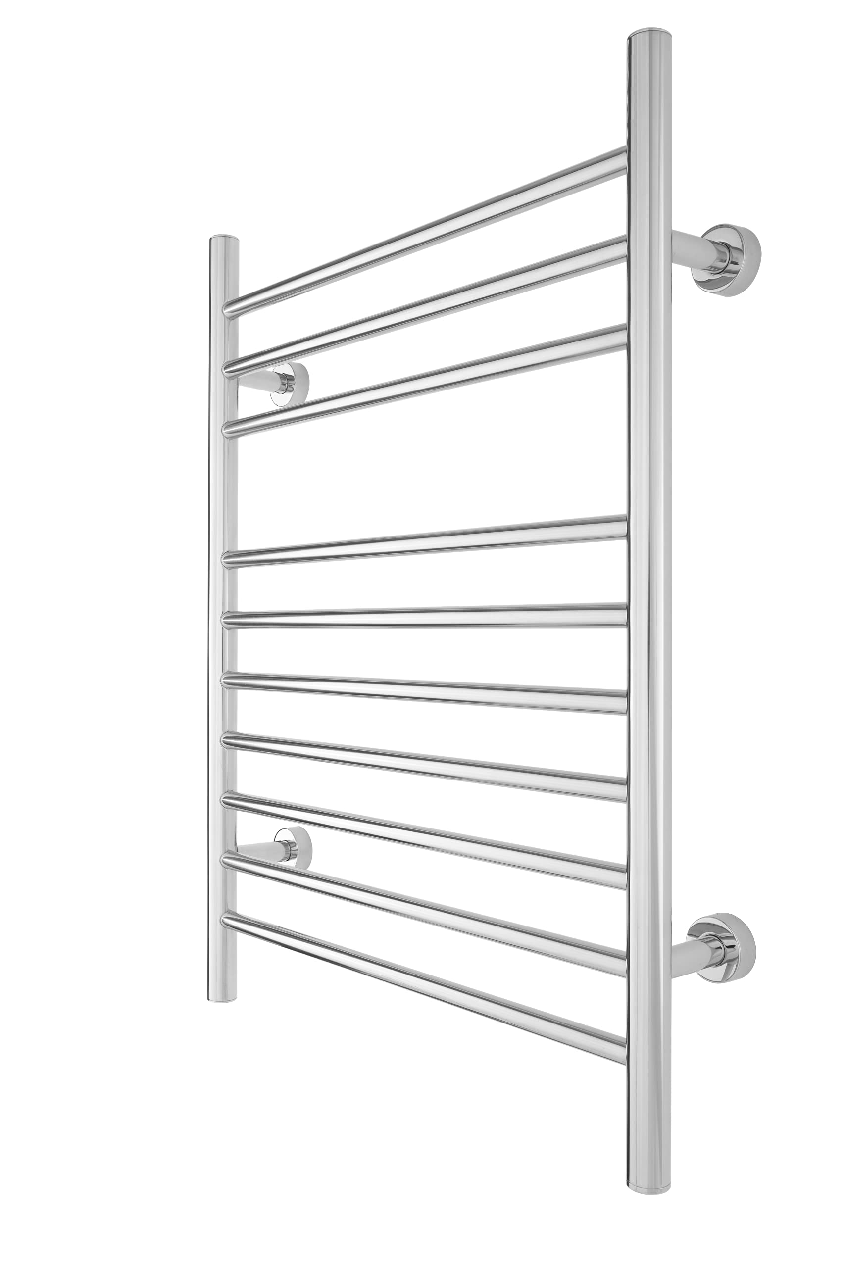 Toallero calefactado «WarmlyYours Infinity», 10 Barras, Acero Pulido | Calentador eléctrico de toallas de pared, 150 W, 10 barras calefactoras para toallas y albornoces, instalación con cableado