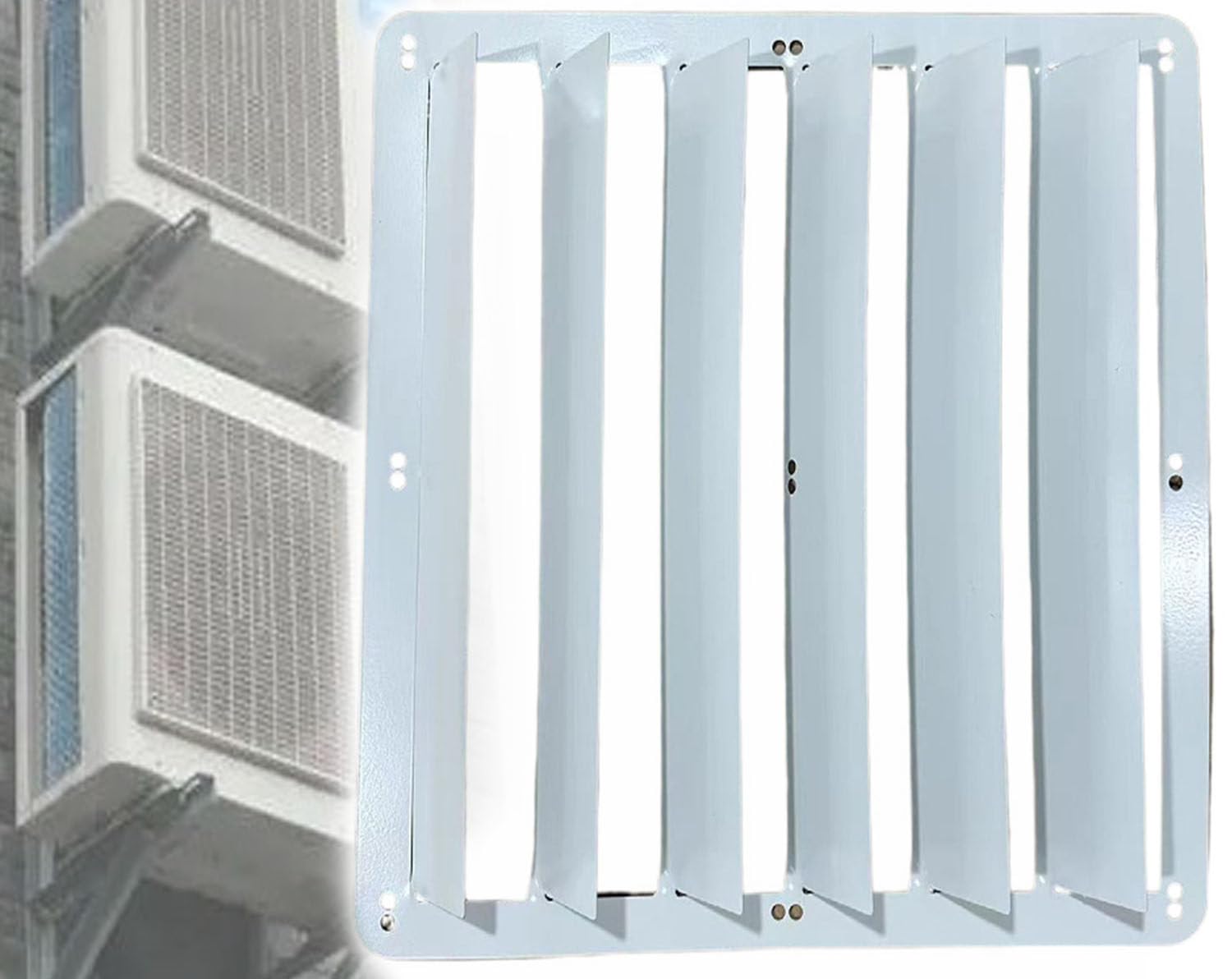 Deflettore per Tapparelle in Acciaio Inossidabile, Deflettore per Unità Ac Esterna, Deflettore per Condizionatore D'aria, Griglie Deflettrici Aria,Square-45 * 45cm
