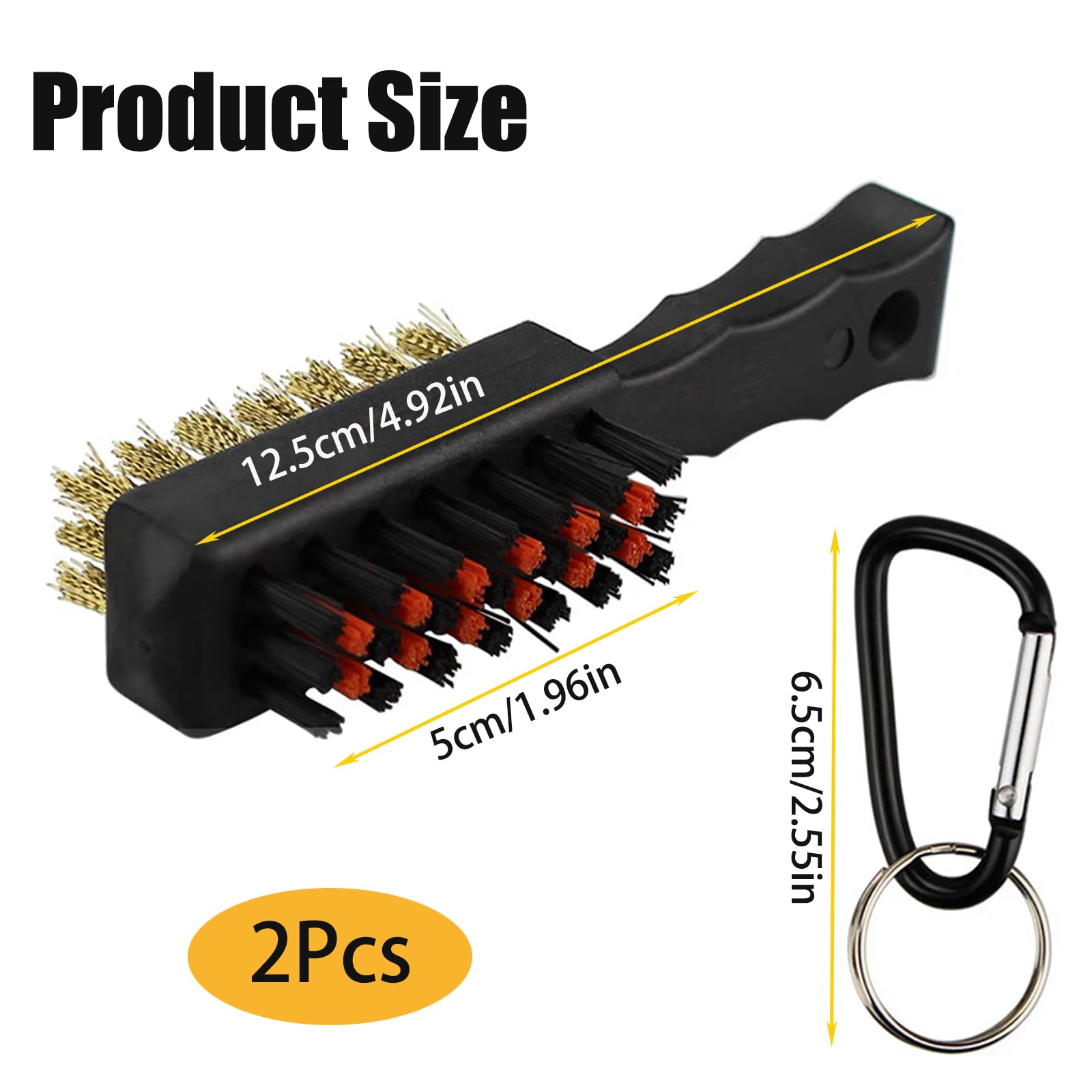 2Pcs Golf Club Brushes, Golf Club Cleaner, Golf Club Cleaner Brush, Golf Brush, Groove Cleaner Tools, Golf Accessories for Men, Golf Cleaning Tool for Cleaning Club Face & Groove - Image 2