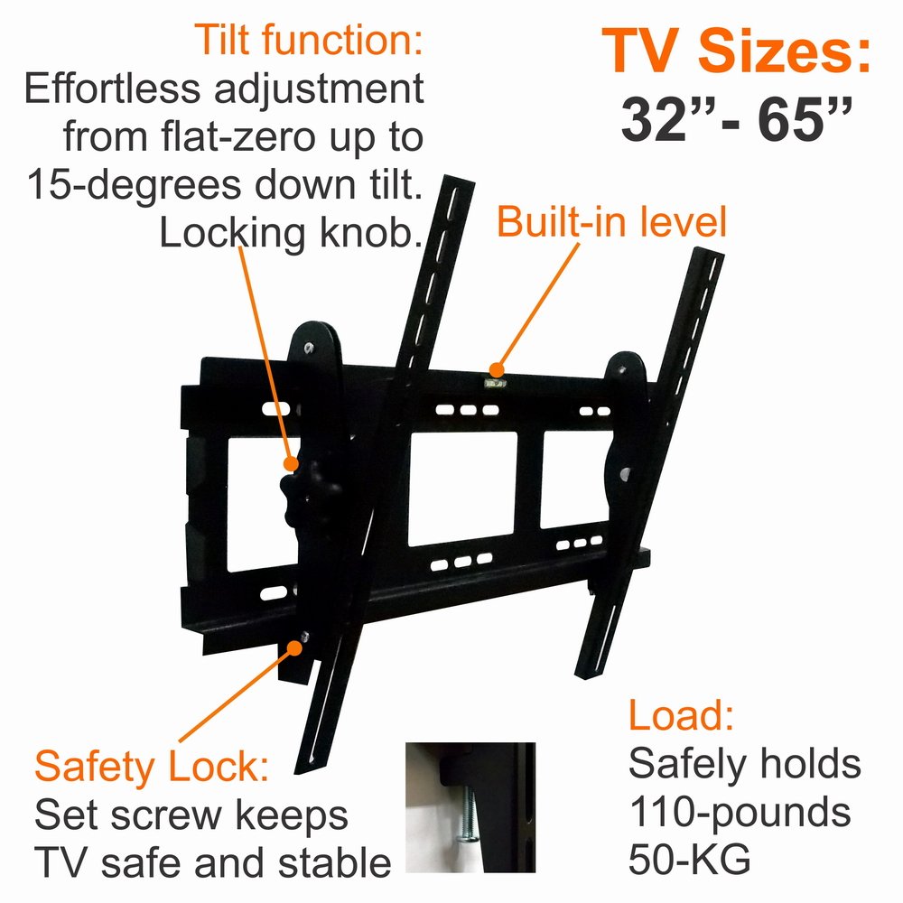 Super Big Clearance! PowerBridge Solutions TWO-PRO-6-TVML PRO-Series Dual Outlet Cable Management System with Flat Screen LED TV Mount for Large 32-Inch to 65-Inch Television Screens