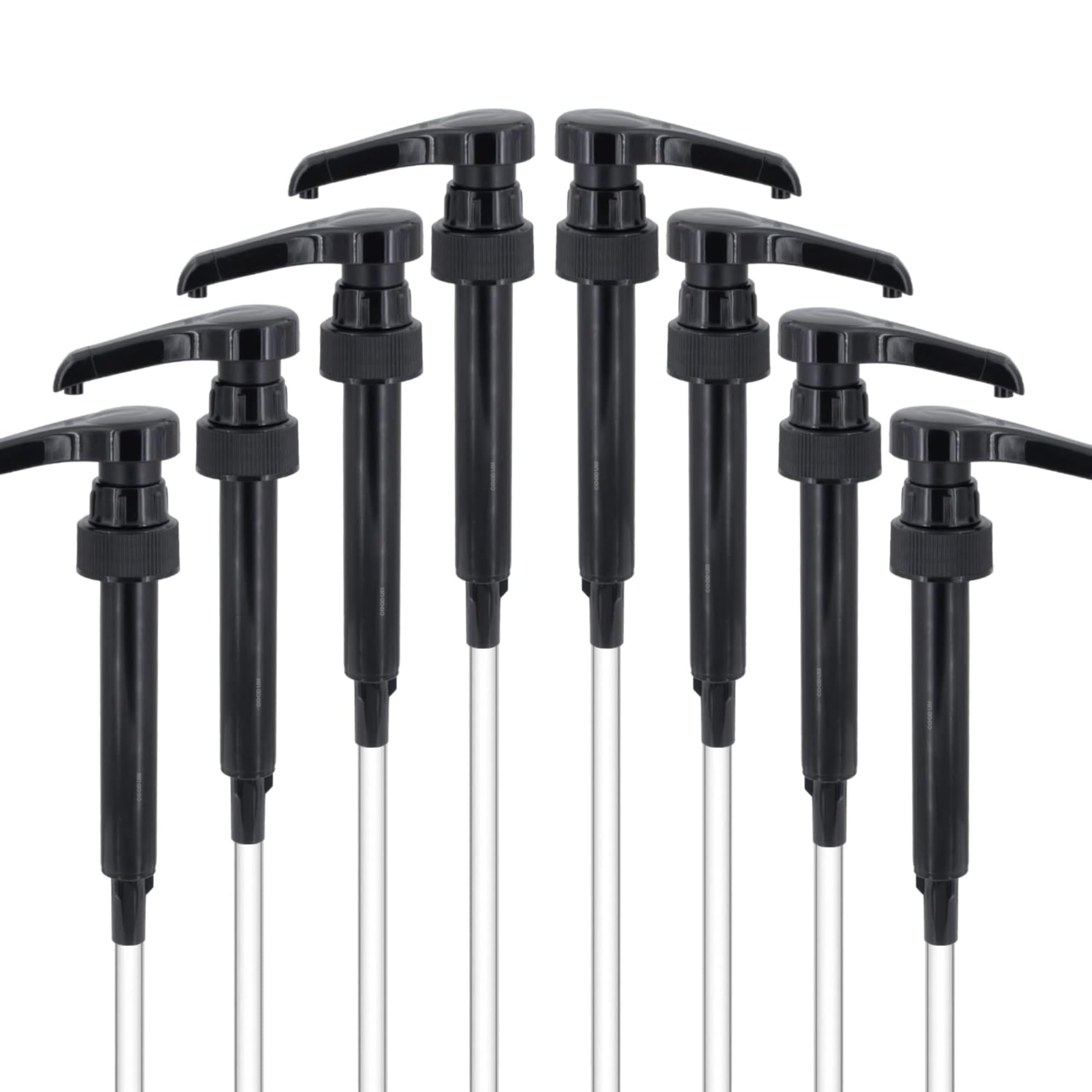 By The Cup Universal Black Syrup Pumps (Pack of 400) - Fits Upouria, Torani Syrups, Davinci, Monin (1L Plastic Only)