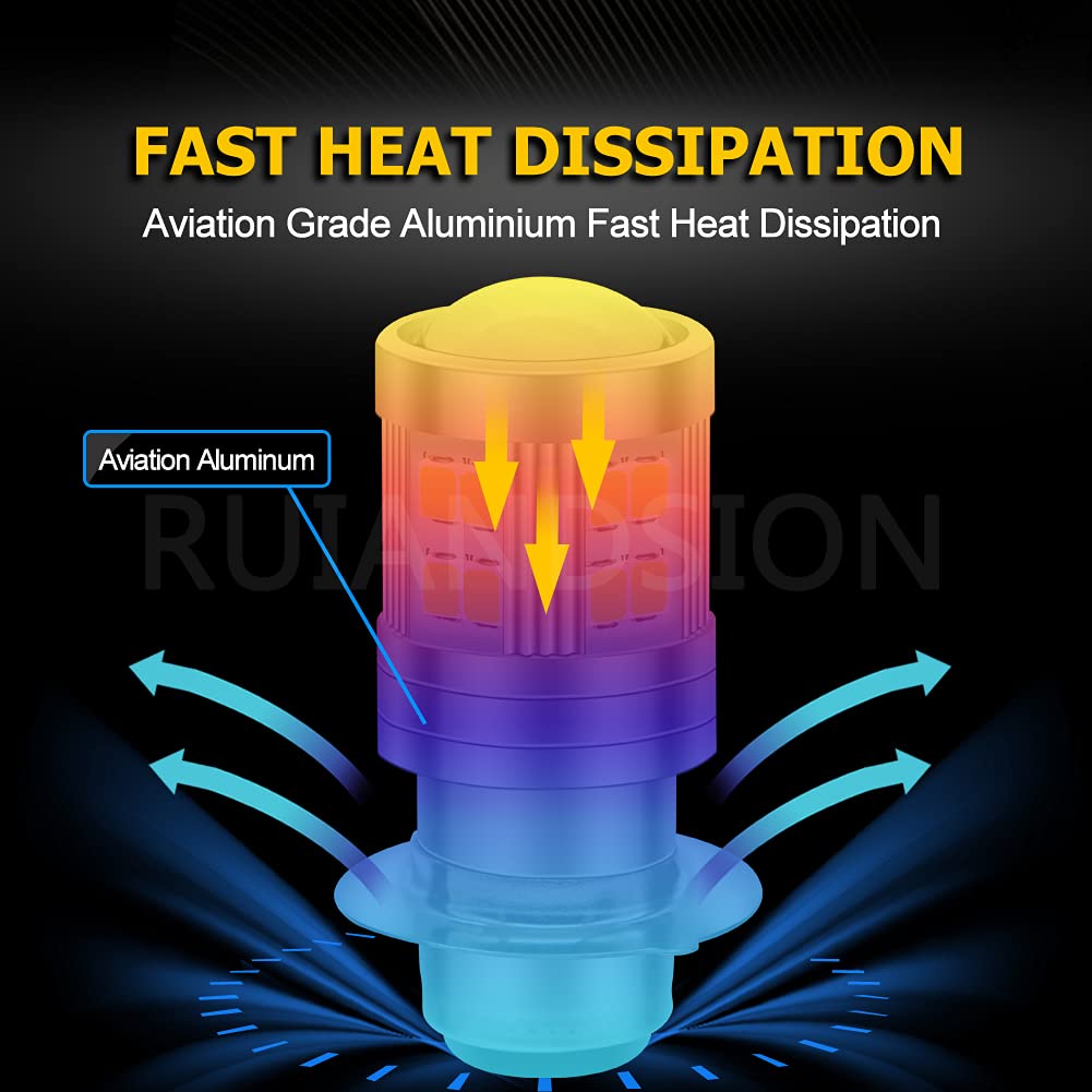Ruiandsion 1 stuk H6M LED koplamp Super Bright White 6-30V 3030 15SMD chip lamp P15D motorfiets LED koplamp lamp met hoge lichtstraal
