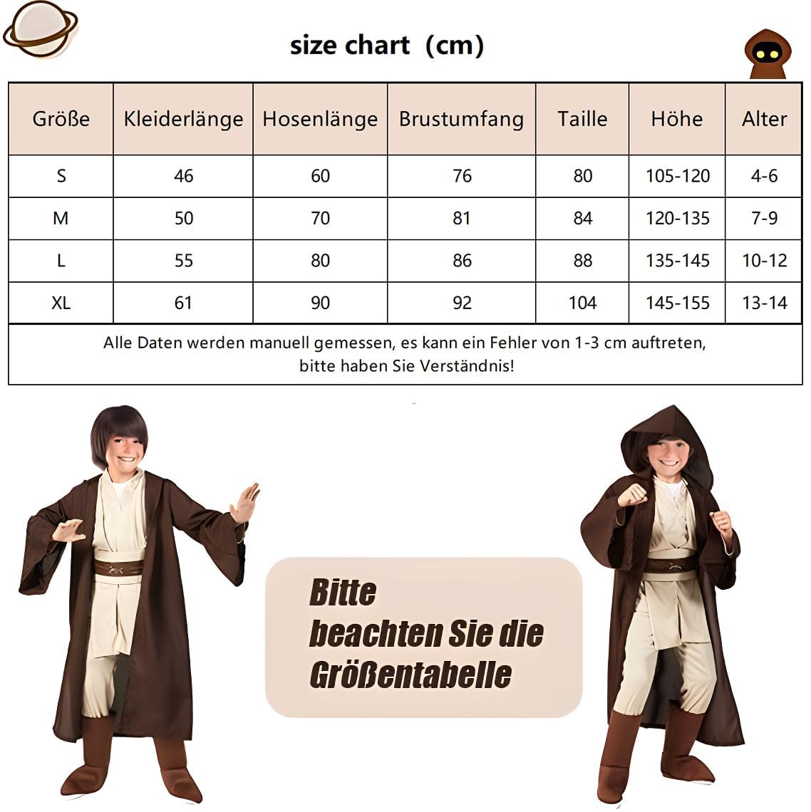 Darth Vader Kostüm Kinder Halloween 5PCS Ritter Uniform Kapuzenrobe