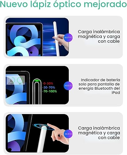 Miniatura 6 de Lápiz para iPad de 2 generación, magnético, inalámbrico, carga rápida, igual que el Apple Pencil de 2 generación, lápiz óptico funciona para iPad