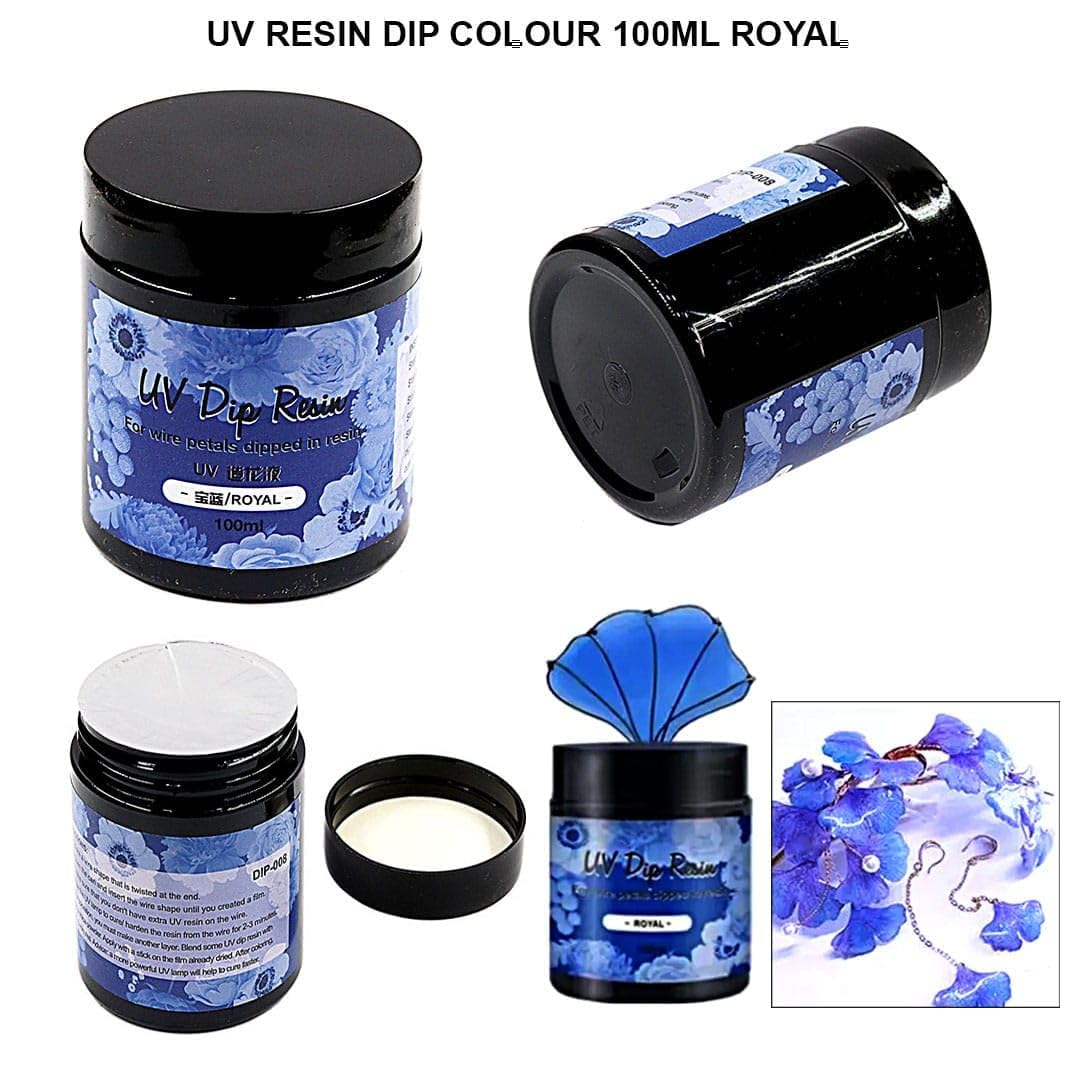 PIXORA UV Resin Dip Glue for Flower Making - 100ml Professional Wire Petal Resin Liquid for Jewelry Making, DIY Crafts, High Transparency, Quick Drying & Non-Yellowing (Royal Blue) 4