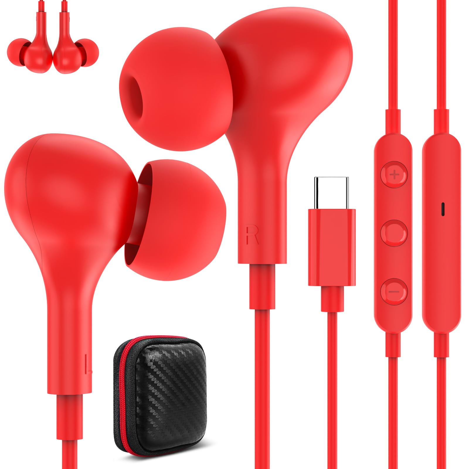 Auricolari USB-C Con Microfono E Telecomando Per IPhone 17/16/15, Galaxy S24/S23, IPad, Pixel – Plug & Play