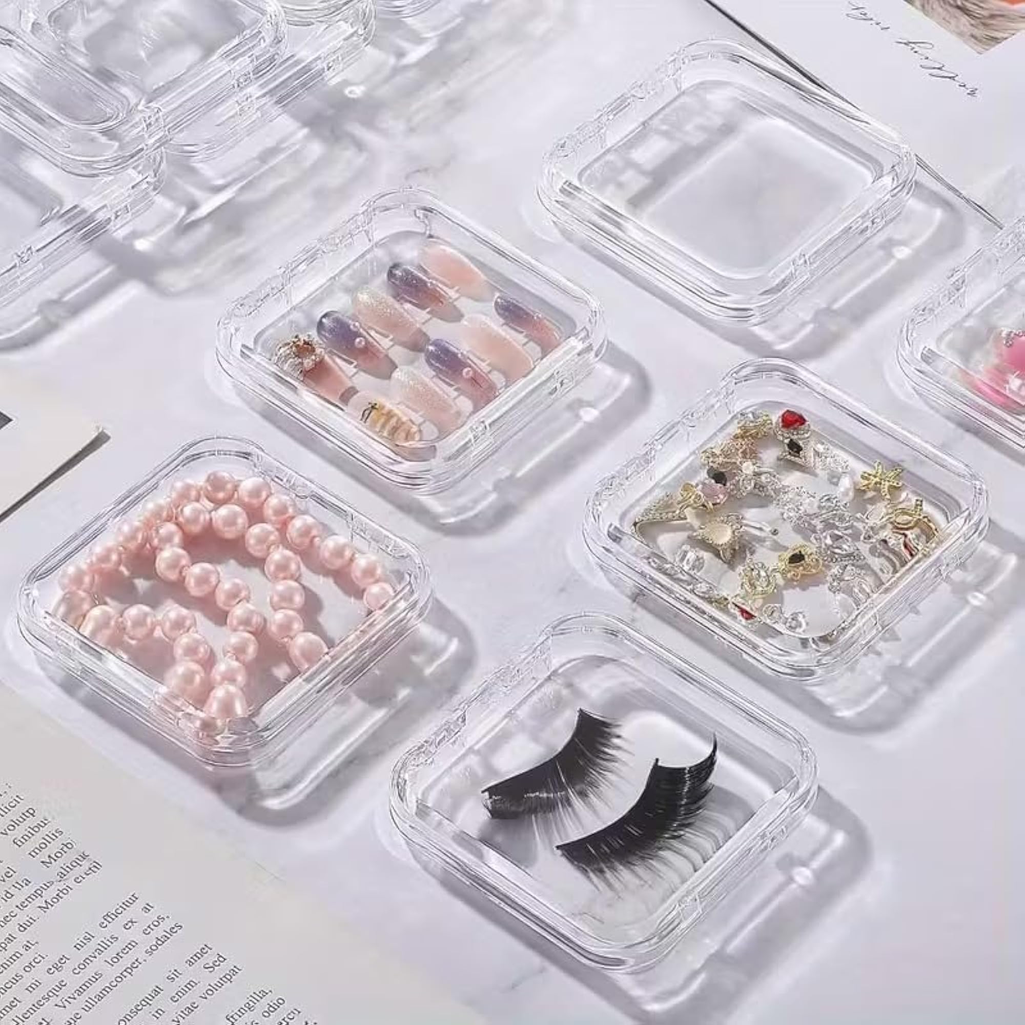 6 Pcs Transparent Acrylic Jewelry Organizer Boxes
