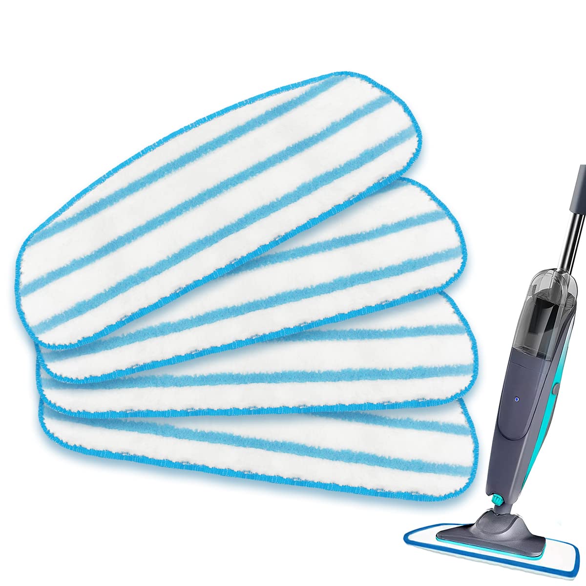 Vacushop Mop Accessories Replacement for Pursteam Steam Mop Cleaner X11-T/B/G 3-in-1 4pcs Mop