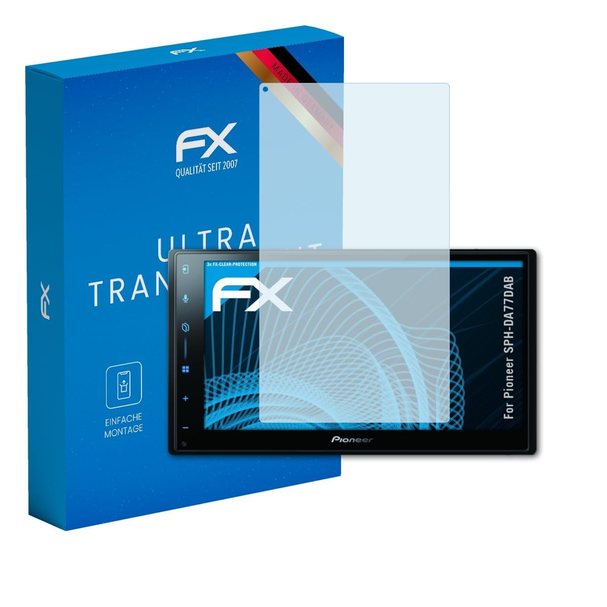 atFoliX Screen Protection Film compatible with Pioneer SPH-DA77DAB Screen Protector, ultra-clear FX Protective Film (3X)