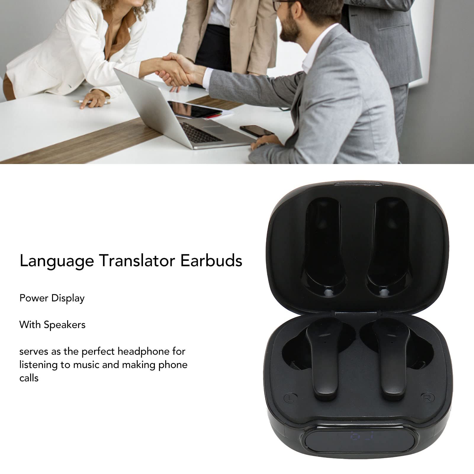 Cocoarm Traducteur de Langue, écouteurs Bluetooth, 84 Langues (Black)