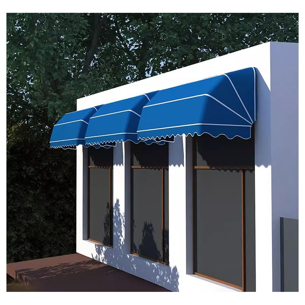 Auvent pliable fenêtres portes bleu fini la chaleur et la pluie