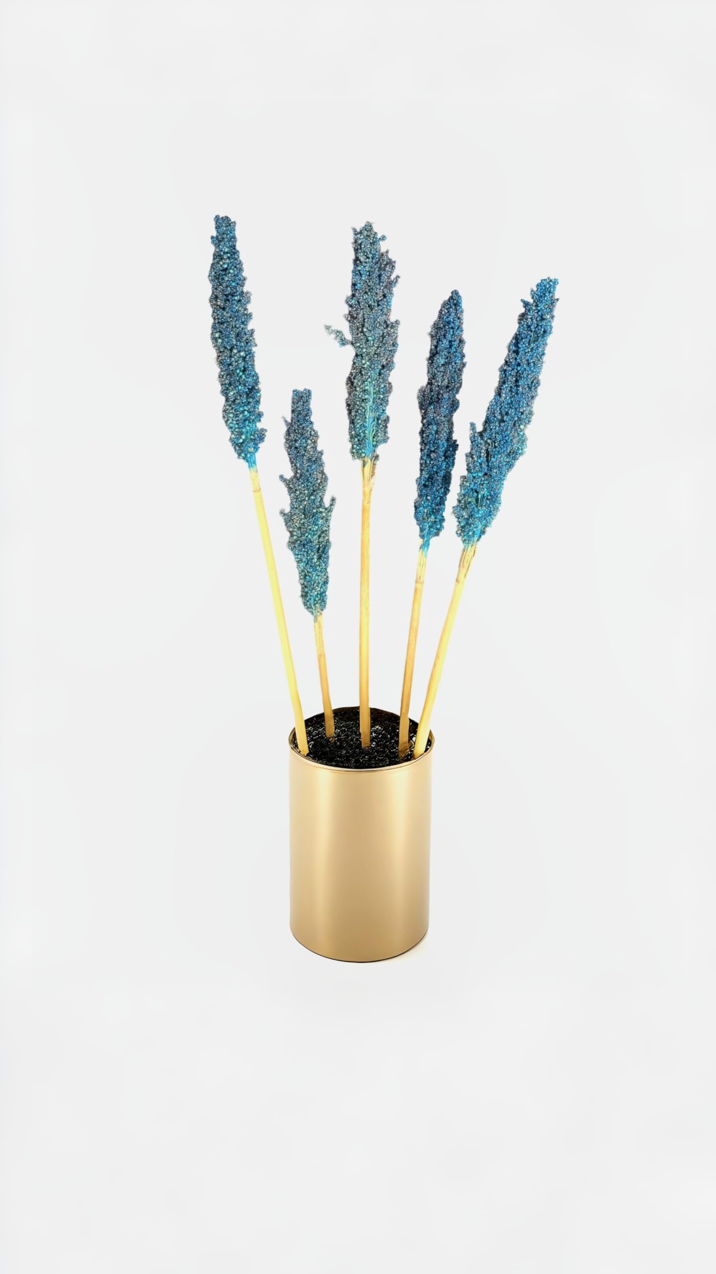 RUKDA® Dried Blue Sorghum Flower Sheaves || Stalks Dried Flower Dry Grass Bouquet for Wedding Table Centerpieces, Home & Office Decoration - 2pcs 3