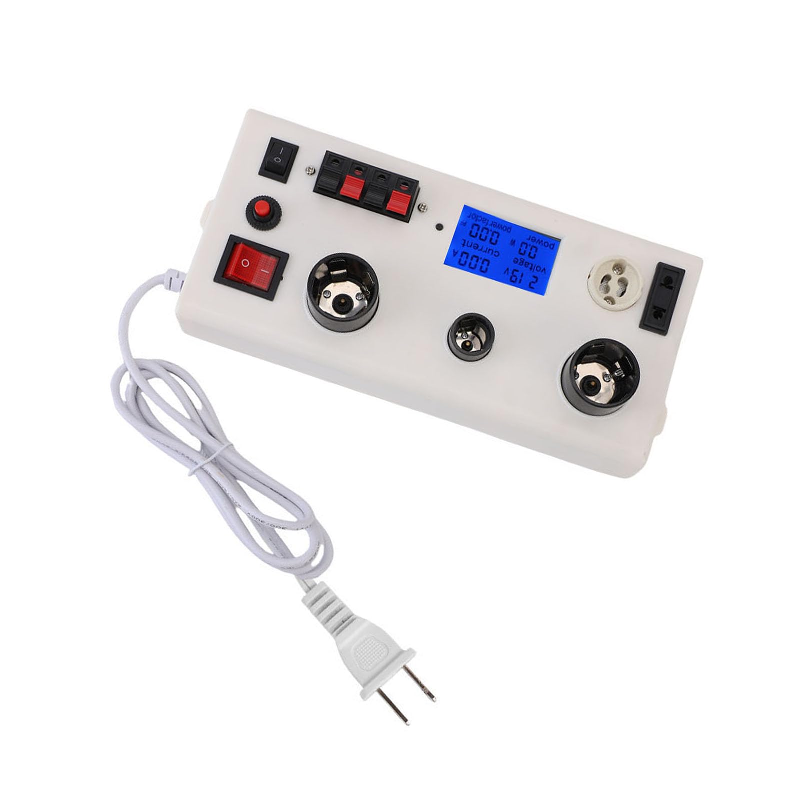 Jeffergarden Tester di Potenza per Lampadine a LED, Misuratore di Potenza Corrente di Tensione Multifunzionale con Prese E27 E14 GU10 e Spina a 2 Poli (Spina UE 85-265 V)