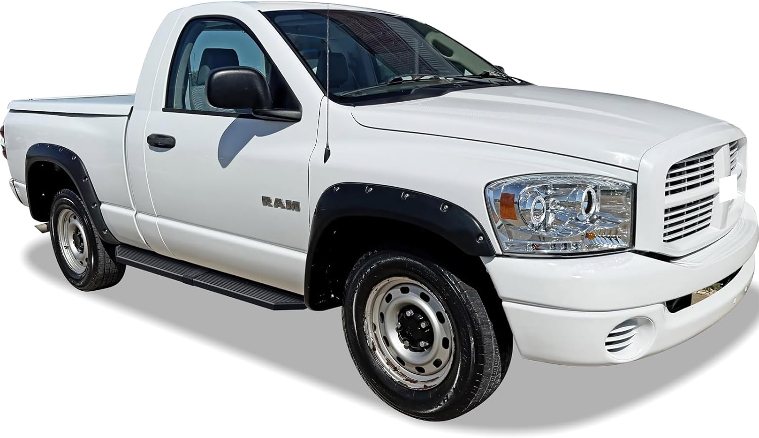 Tuxtreme Wheel-to-Wheel Stainless Steel Flat Style Running Boards Compatible with Ram 1500 2009-2018 Regular Cab 6.5ft Bed & Ram 2500 3500 2010-2026 6.5ft Bed | 6" Side Steps Nerf Bars