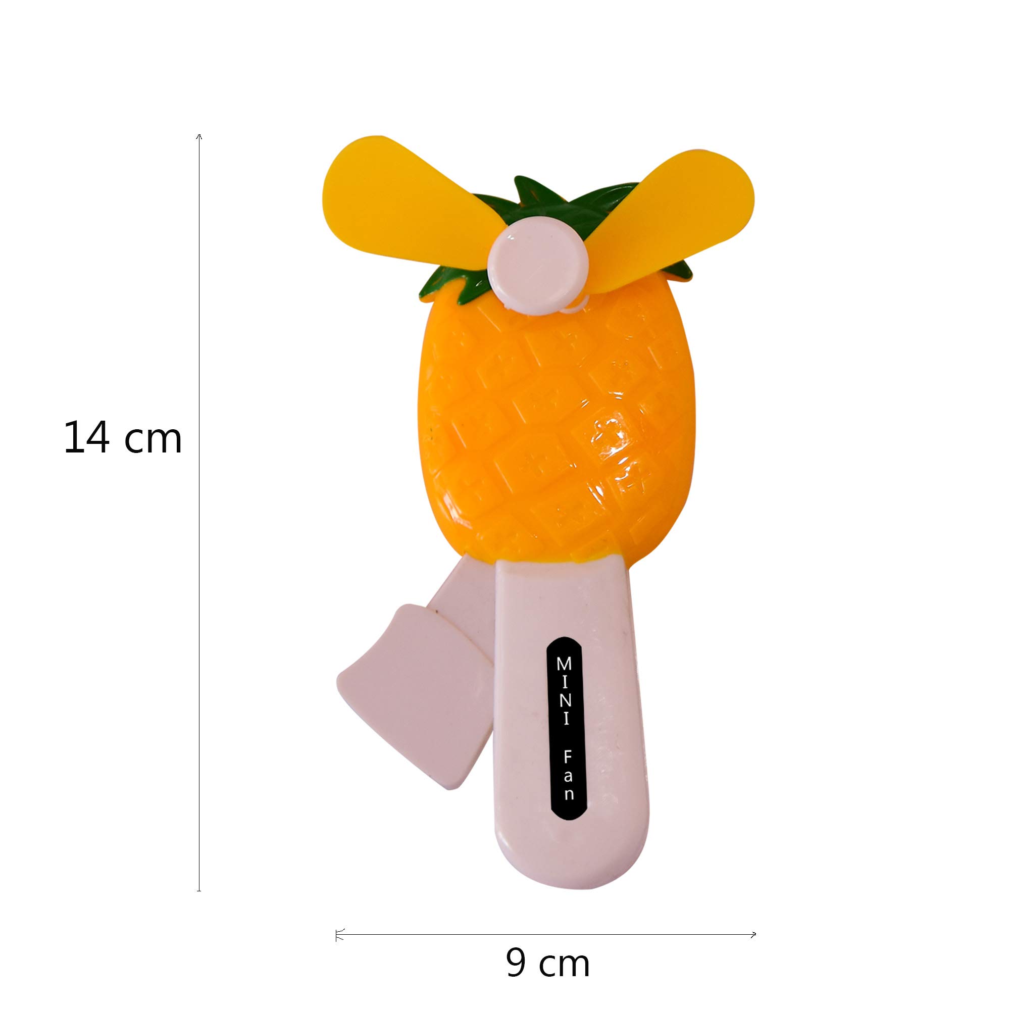 Generic Multi Color Portable Hand-Driven Fan, Fruit Shape, 7.2cm x 13.7cm, Pack of 3 2