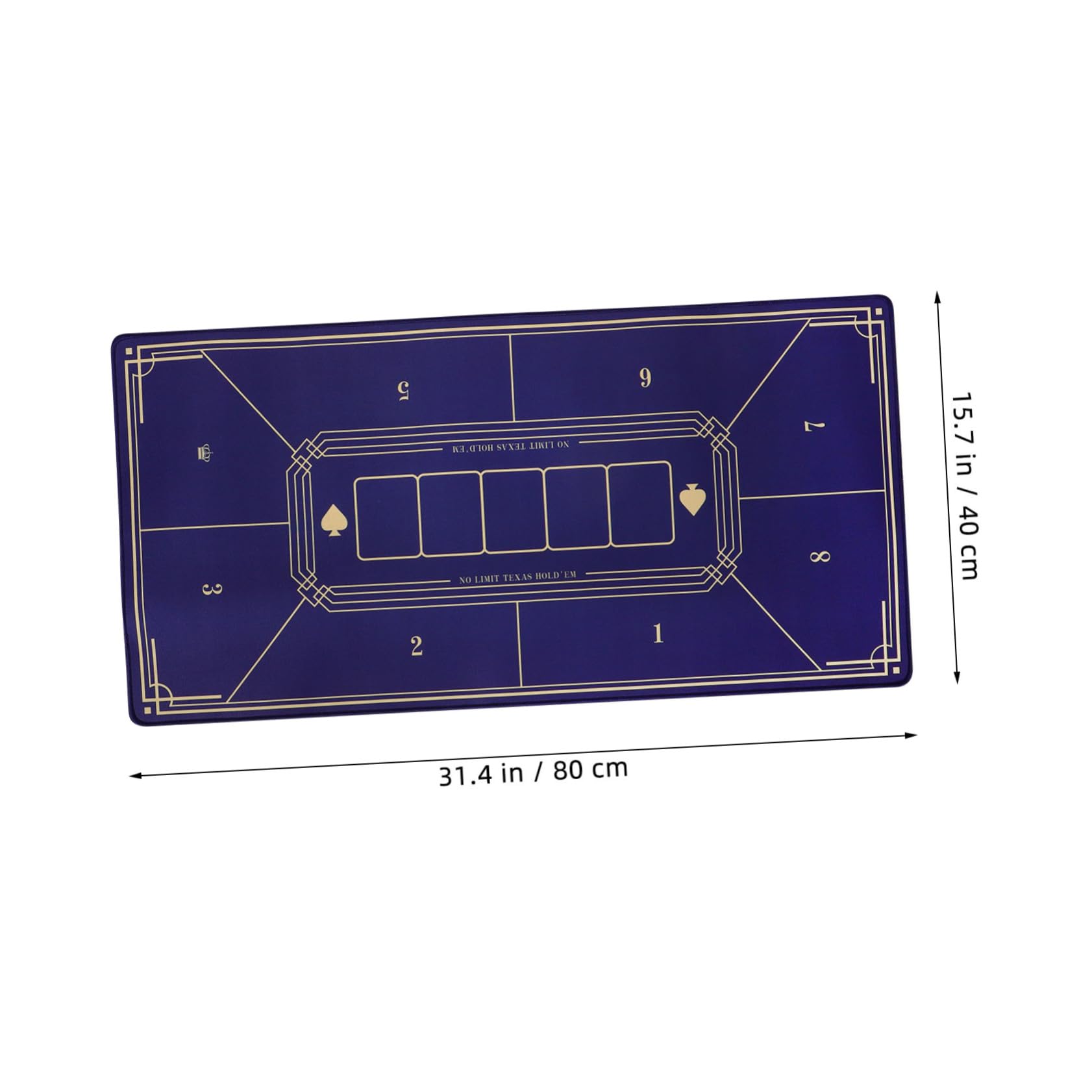 Genérico Tapete De Póker Antideslizante para Mesa De Juego Profesional 40x80 Cm Azul Superficie Estable Diseño Versátil Adecuado para Póker y Juegos De Mesa De