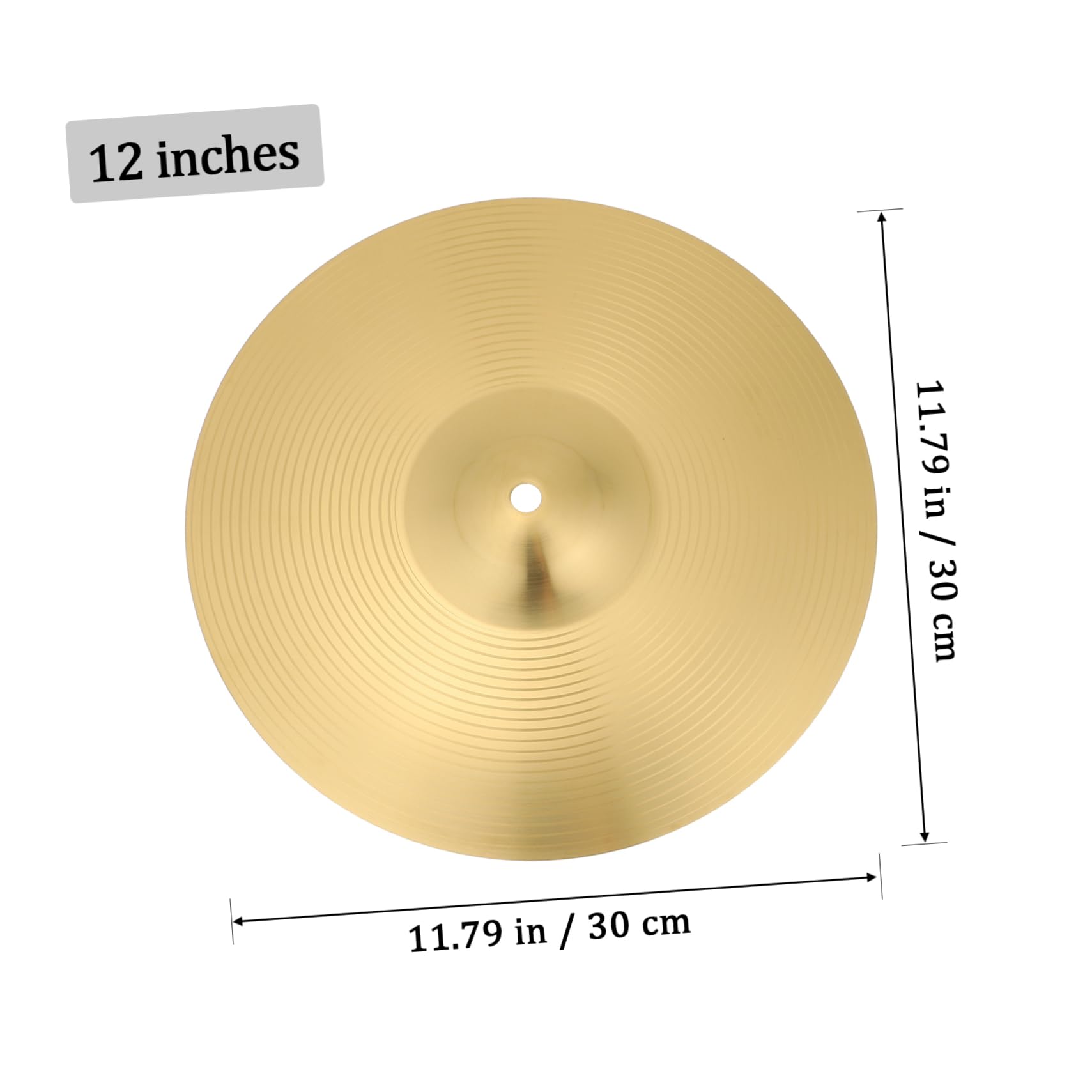 CIMAXIC Stand Cymbal for Drum Set 12 Inch Brass Cymbal Drum Kit Part for Practice