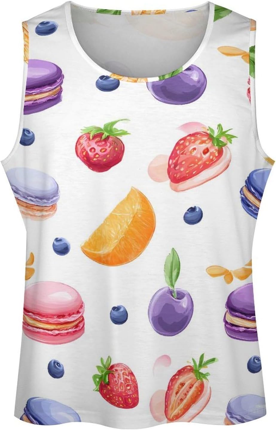Colorful Macarons-Cake-Fruits Men Tank Top Workout Shirt Muscle T Shirt 5XL