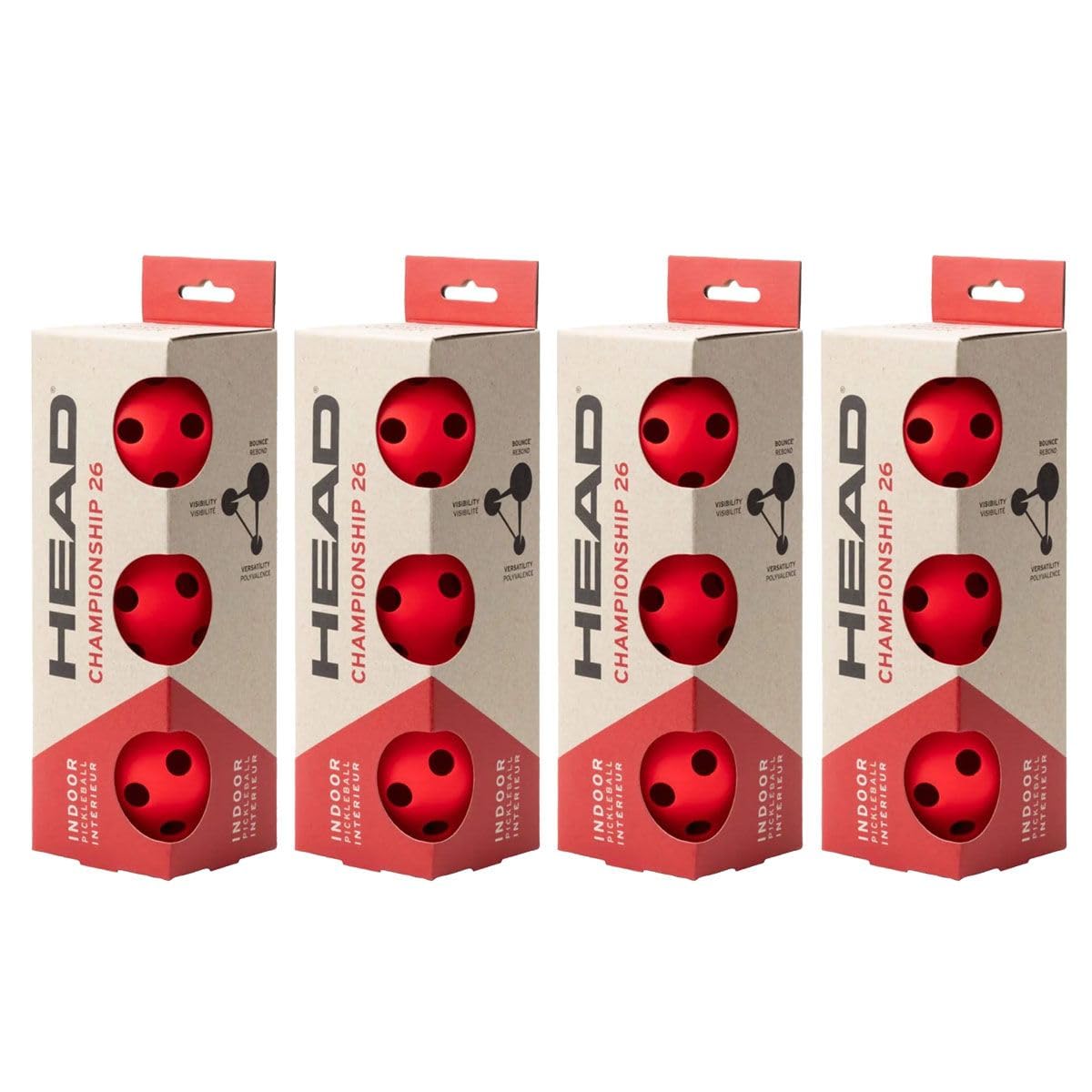 Head 3B Championship 26 Indoor Pickleball (12 Pcs)