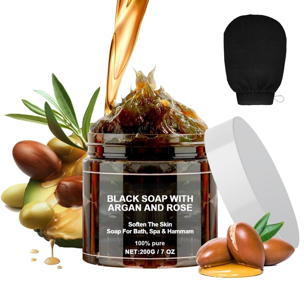 Black Soap with Argan & Rose – Deep Cleansing Hammam Spa Body Soap | Moisturizing & Revitalizing-image-38
