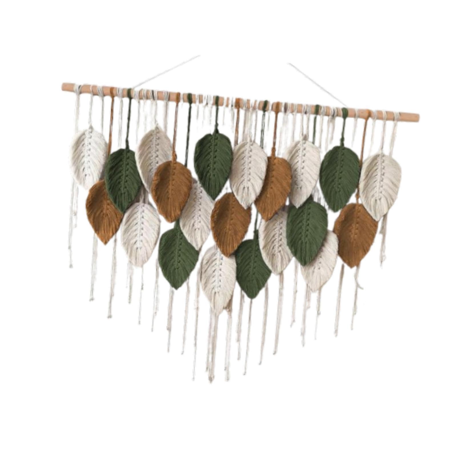 PIXZCSA Bohemian Macrame Wall Hanging Tapestry Adds Artistic To Home Decor Macrame Wall Hanging Tapestry Bohemian Handmade, Style B, 15 leaves
