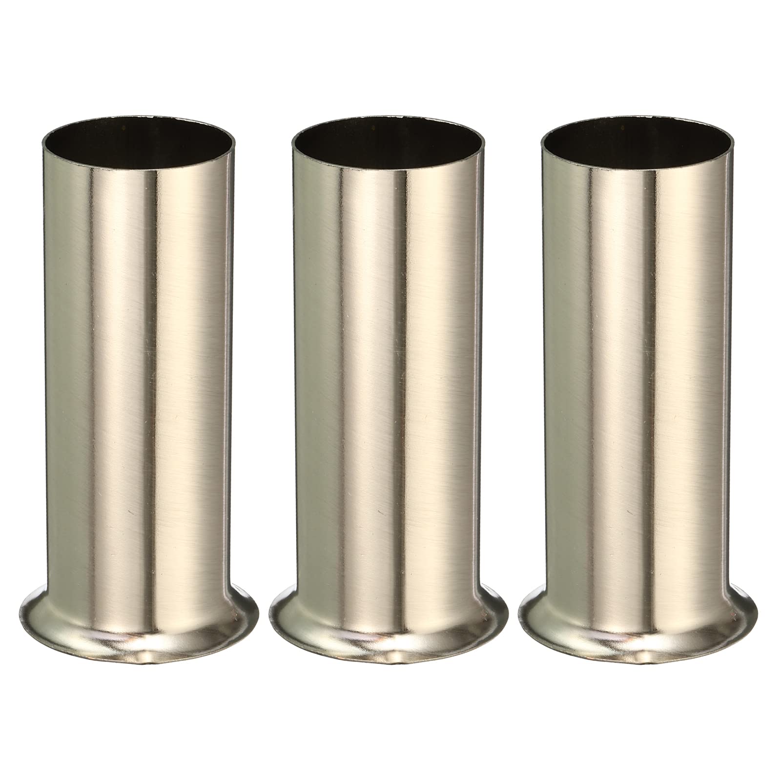 MECCANIXITY Candle Socket Covers, 3.1 Inch Tall Metal Chandelier Sleeves Candelabra Base Sockets Fit to Most Chandeliers, Nickel Color 3 Pcs