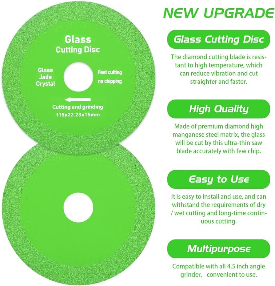 Max Deals 105mm Glass Cutting Disc for cutting Glass Bottles/Ceramic/Jade/Crystal etc Pack of 2 2