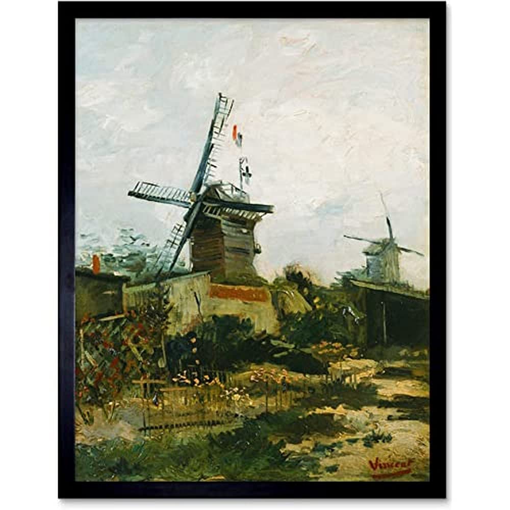 Vincent Van Gogh Windmills On Montmartre Unframed Wall Art Print Poster Home Decor Premium