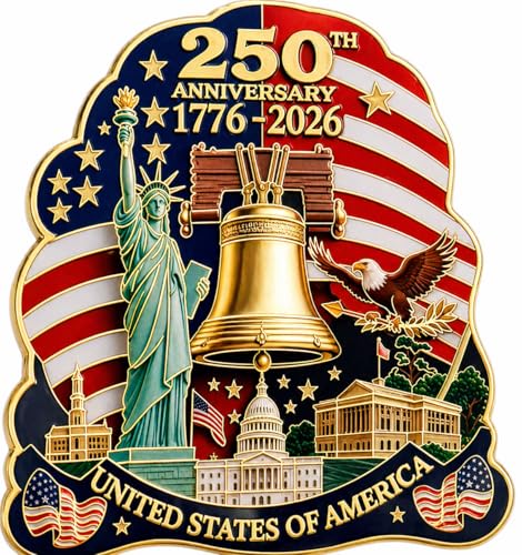 Imán decorativo colección 250o Aniversario USA oro