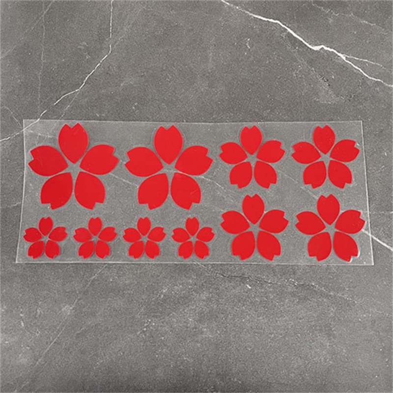 Image of Creative Fashion Flower Cherry Blossoms Petal Leaves Motor Bike Stickers Auto Body Car Styling PVC Decals (Red)
