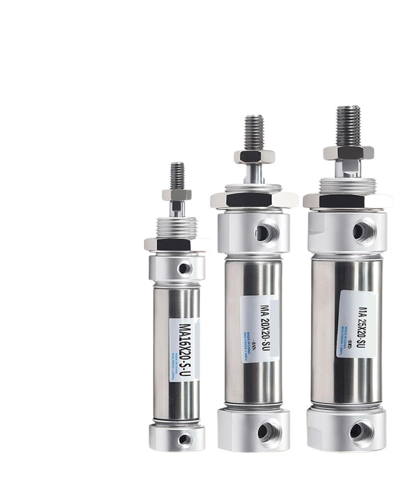 Mini vérin pneumatique en acier inoxydable anti-corrosion à fixation queue plate MA - 2